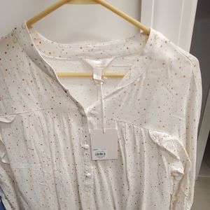 Lauren Conrad ruffled long sleeve with horse shoes